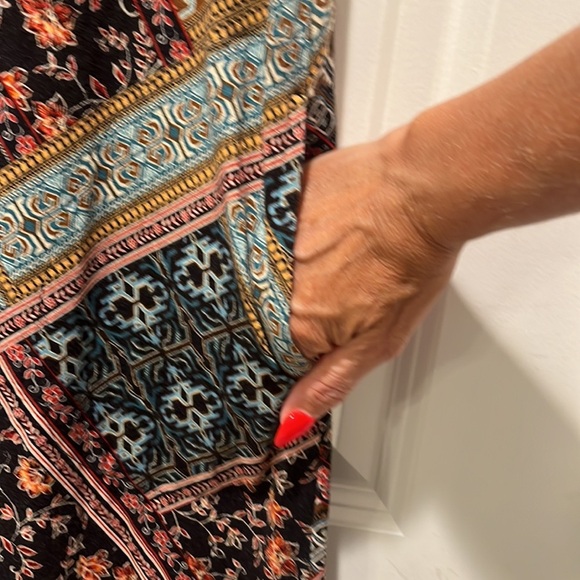 J. Jill Comfy Stretch black Patchwork Maxi Tank Dress Mykonos Mixed media - Picture 9 of 11